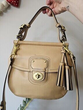 Coach 22382 Legacy Willis Top Handle Tan Leather Crossbody Bag In Sand Leather